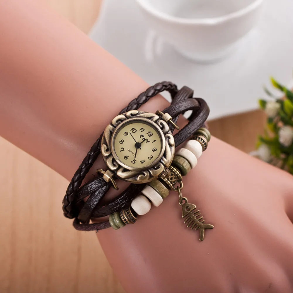 Роскошные винтажные часы-браслет из коровьей кожи, высокое качество, антикварные женские наручные часы, повседневные кварцевые часы, Relogio Feminino
