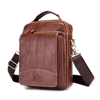 

LAOSHIZI LUOSEN Messenger Bag Men Genuine Leather Shoulder Bag Men's bags Small Flap Casual Crossbody Bags for Men Handbag