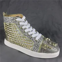 FNJACK Fashion High quality Red bottom Sneakers High-top Flat Shoes Fashion Trainers