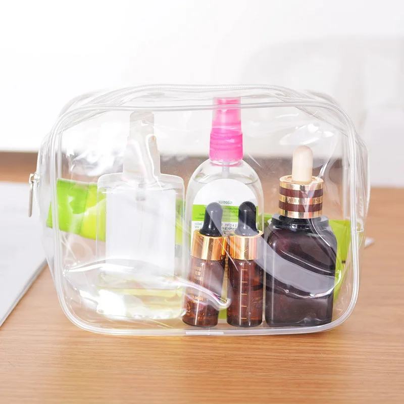 

Transparent Environmental Protect Cosmetic Makeup Storage Zipper Bag Toiletry Pouch Portable Cosmetic Makeup Bags Waterproof 7