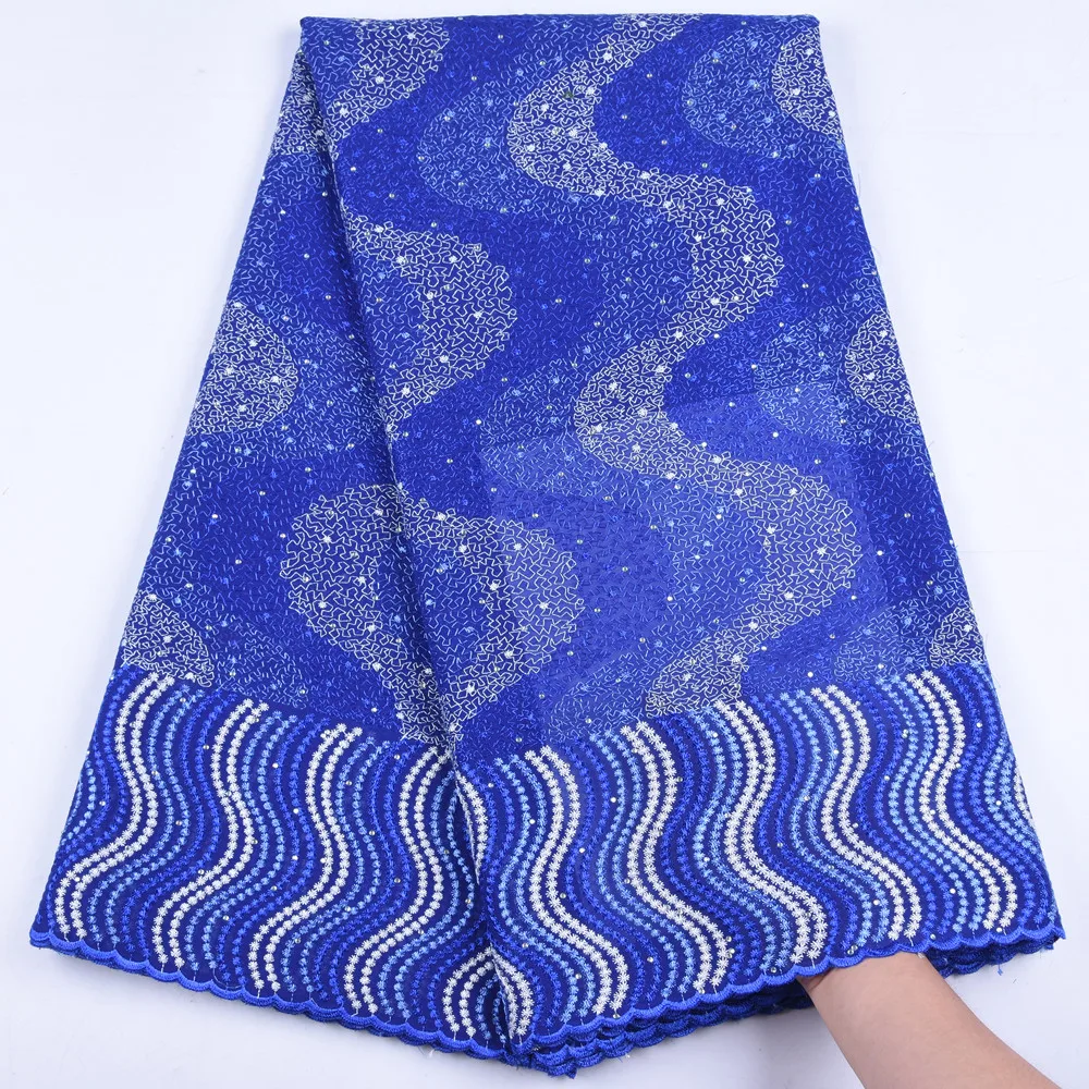 

Swiss Voile Lace In Switzerland Royal Blue Nigerian French Lace Fabric Stones 2019 High Quality Lace Nigerian Cotton Lace Y1662
