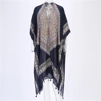 

Print Chiffon Beach Cover up Tunics for Beach Long Kaftan Bikini Cover up Robe de Plage Sarong Beach Swimsuit cover up