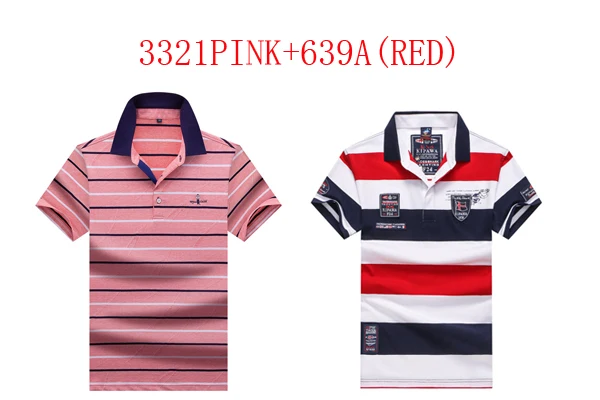 Новое поступление, рубашка поло, брендовая, в полоску, умная, повседневная, Tace& Shark Polo, мужская, высокое качество, летняя, дышащая, camisa Polo - Цвет: 3321PINK-639A(RED)