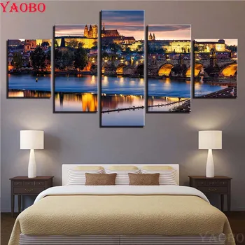 

5D Diy Diamond Painting City Night View Cross Stitch full square round 5pcs Mosaic Diamond Embroidery sale Vintage Home Decor