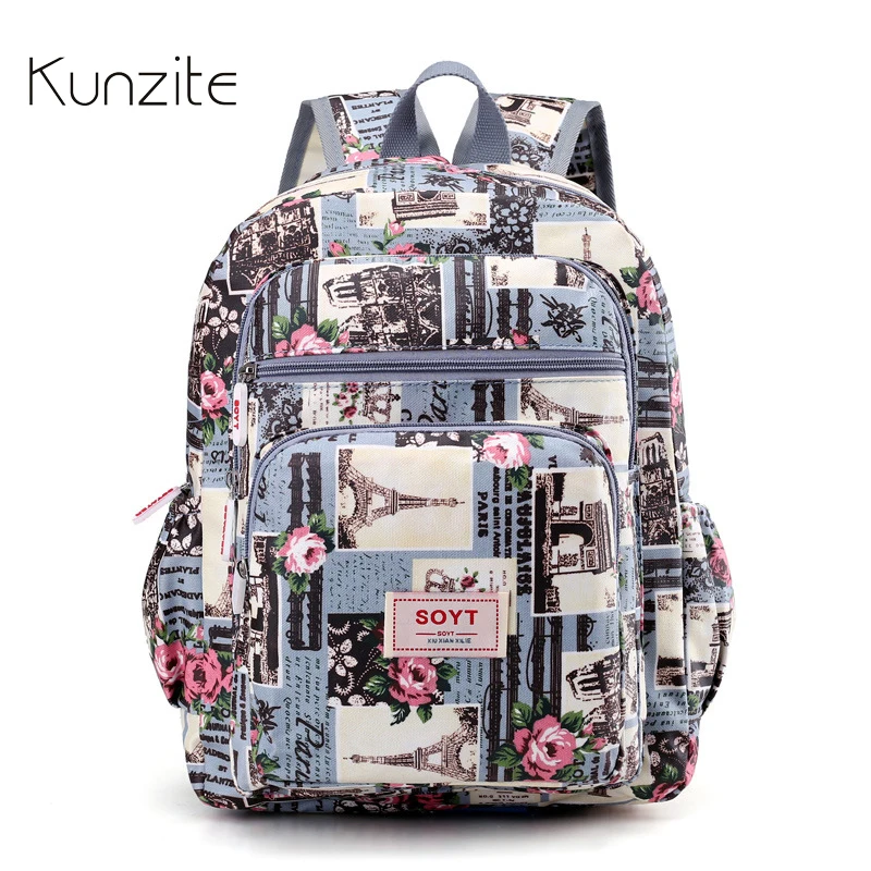 

Women Backpacks Printing Floral Nylon Waterproof Backpack Female Trendy Designer School Bags Teenagers Girls Travel Mochilas Bag