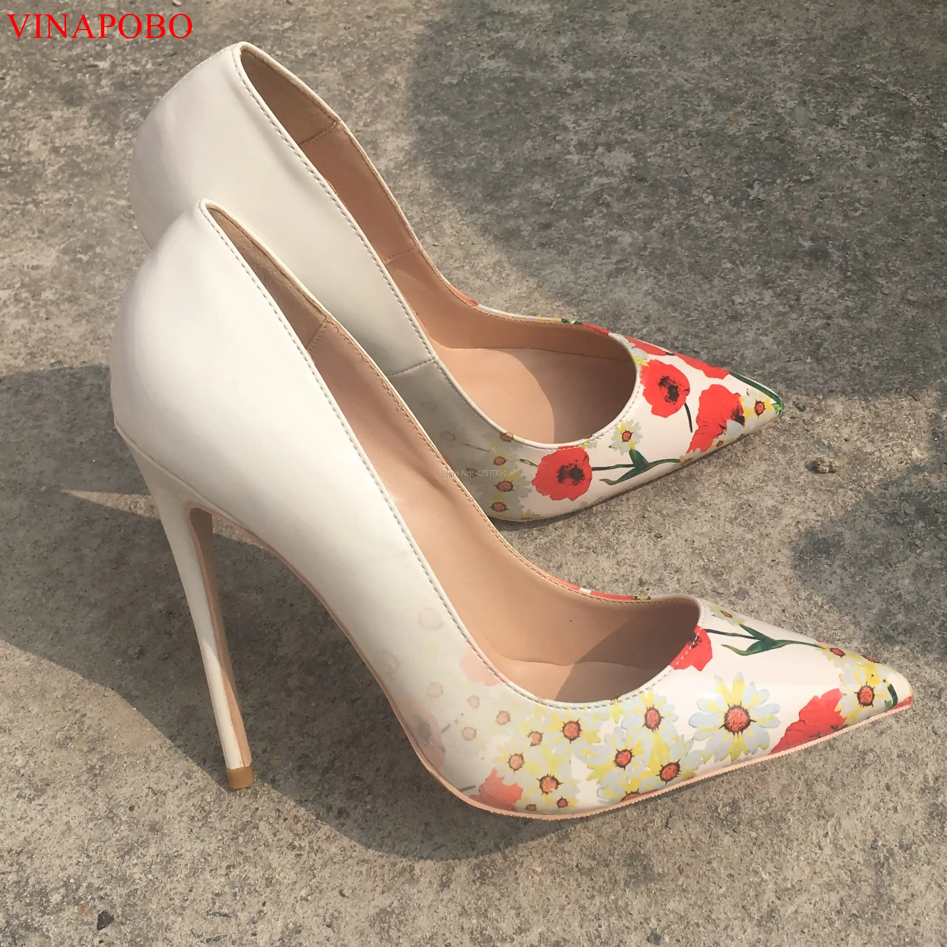 flower print high heels