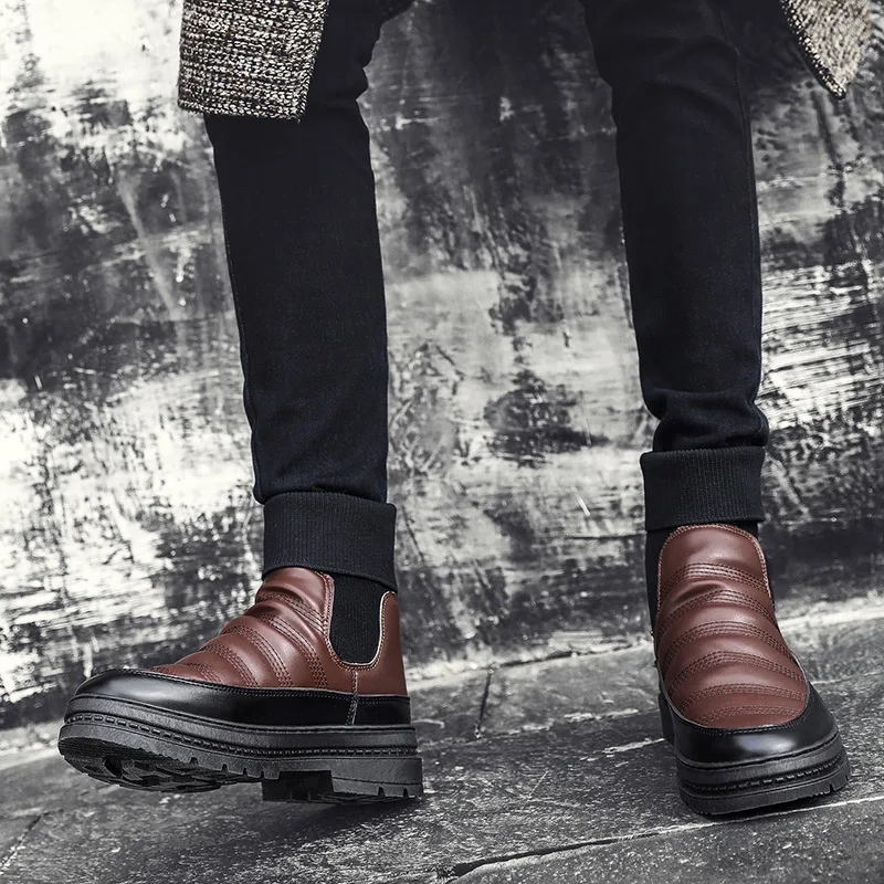 Männer Stiefel Winter mit Pelz 2018 Warme Schnee Schnee Männer Winter Stiefel Schuhe Männer Schuhe Mode Gummi Ankle Schuhe 5