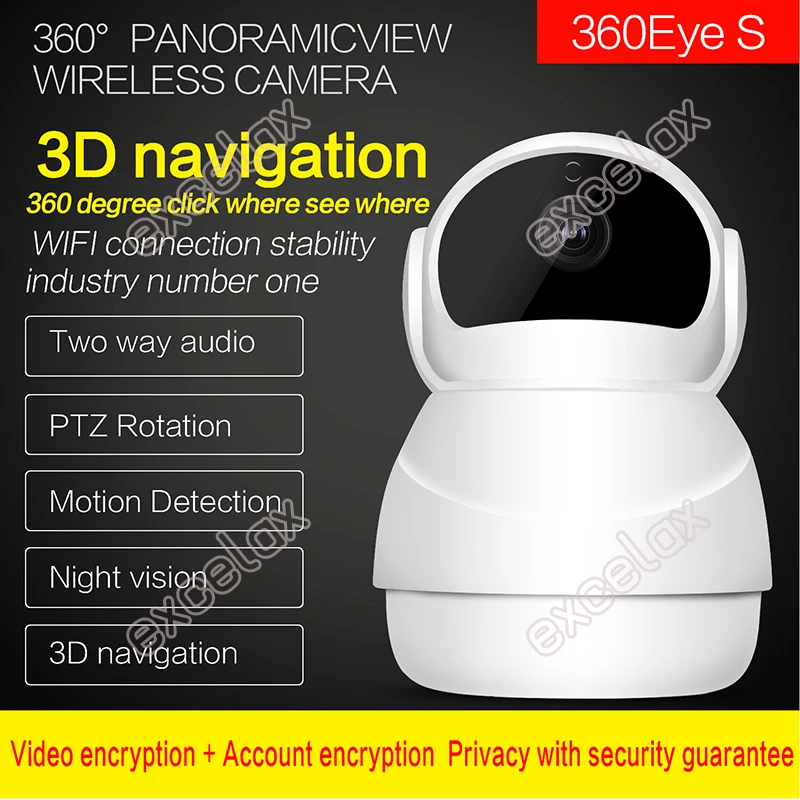 3D Navi панорамный Onvif Беспроводной 1080P 2MP HD WiFi Домашний Детский монитор няня робот IP