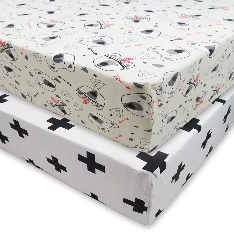 100% Cotton Crib Fitted Sheet Soft Baby Bed Mattress Cover Protector Cartoon Newborn Bedding For Cot Size 130*70cm 100% Cotton Crib Fitted Sheet Soft Baby Bed Mattress Cover Protector Cartoon Newborn Bedding For Cot Size 130*70cm
