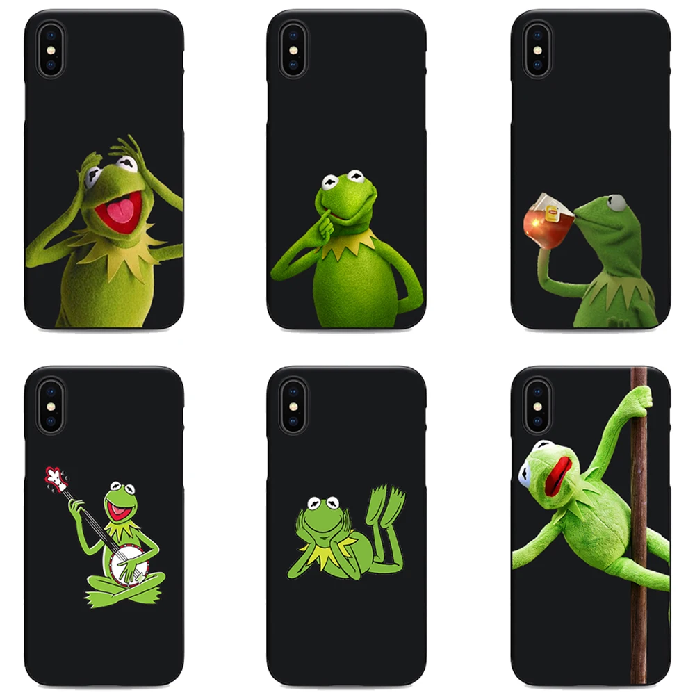 Черный чехол для телефона kermit с изображением лягушки для iPhone X, XR, XS, MAX, 6, 7, 8 plus, 5, 5S, 6s, se, для Apple 10, лучший дизайн, корпус