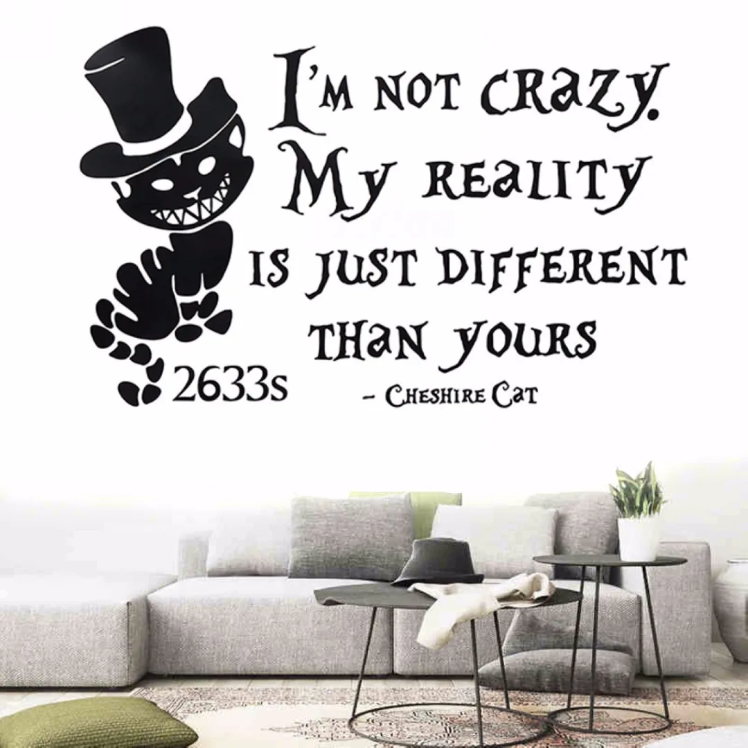 Wall Stickers Alice In Wonderland Cheshire Cat Wall Paper Vinyl Removable Home Decor Wallstickers
