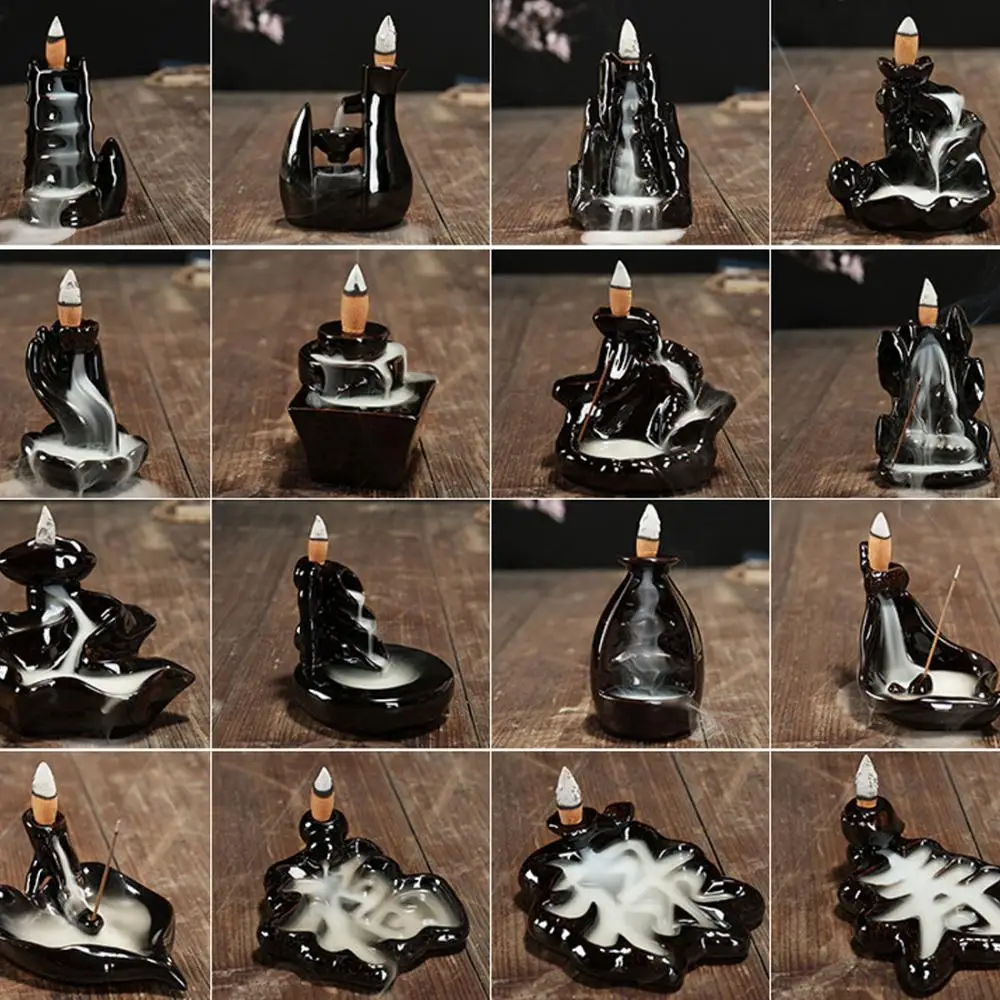 

Smoke Waterfall Incense Burners Backflow Tower Incense Holder Censer Base Ceramics Creative Aromatherapy Supplies Home Decor