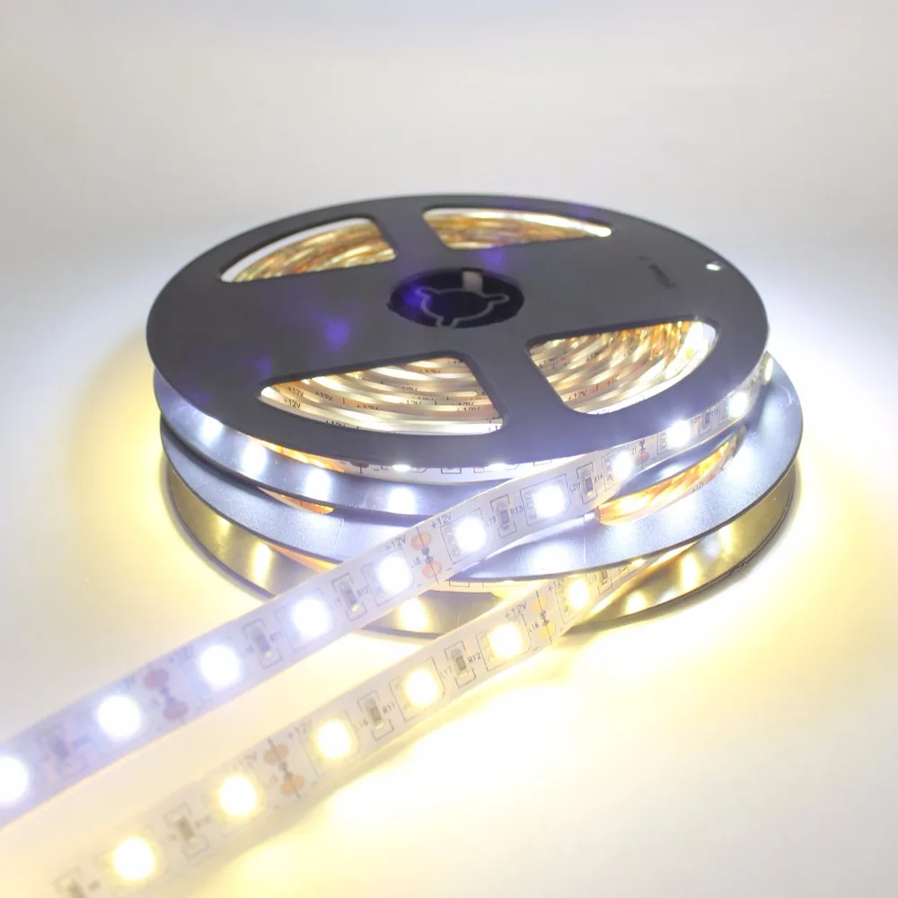 Супер яркость 5 м 12 В вход SMD5050 60 Led/метр 300 Гибкая полоса теплый белый красный