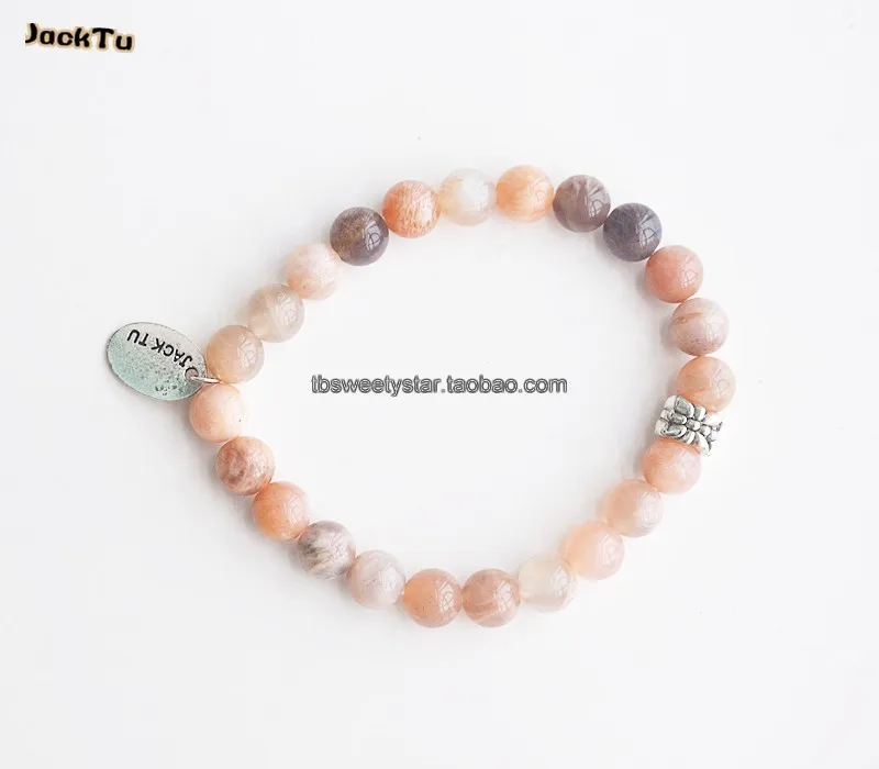 

large high quality sunstone stone friendship wrap bracelet for woman 4 color