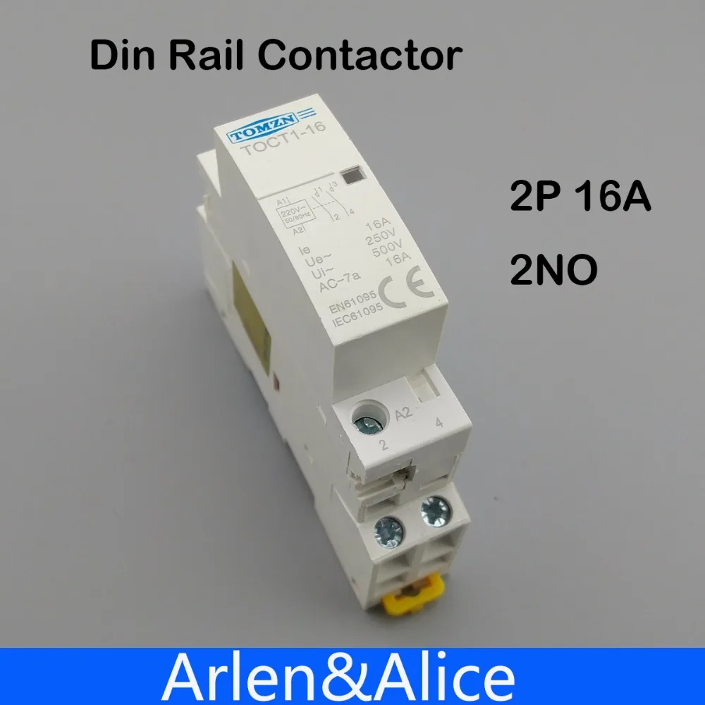 TOCT1 Американская классификация проводов 2р 16A 220 V/230 V 50/60HZ Din rail бытовой ac Контактор В соответствии с стандартом 2NO или 1NO 1NC - Цвет: 2NO