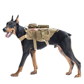 

Military Tactical Dog Molle Vest Army Dog Clothes Hunting Police Harness Training Dog Vest with Detachable Pouches