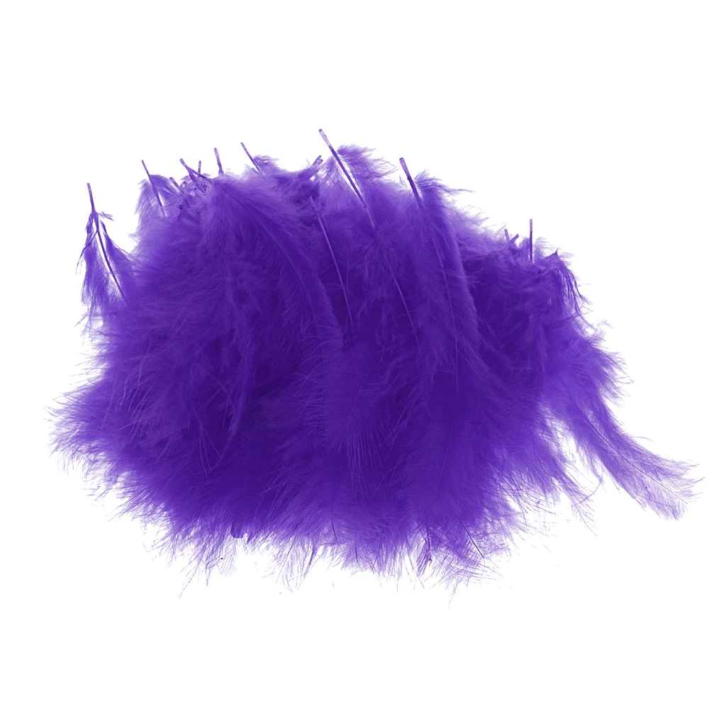 100pcs DIY Craft Feather Bobo Feather Ornaments Balloon Accessory Purple Scrapbooking Embellishments  DIY Apparel Sewing