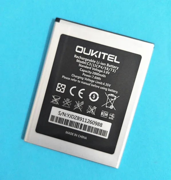 Аккумулятор AZK для смартфона Oukitel C3 3 8 В 2000 мАч|Аккумуляторы мобильных телефонов| |