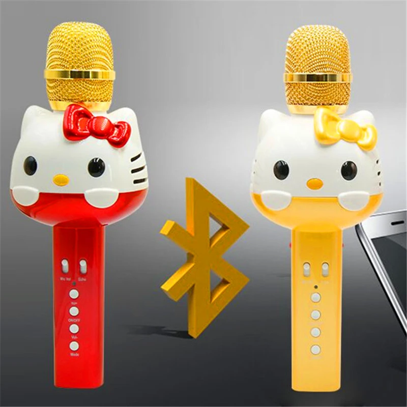 Bingsentec U63 Cute Cartoon Cat Hello Kitty Bluetooth Wireless Karaoke Microphone Mobile Phone Speaker Mic Children Kids Gift Wireless Karaoke Microphone Karaoke Microphonewireless Karaoke Aliexpress
