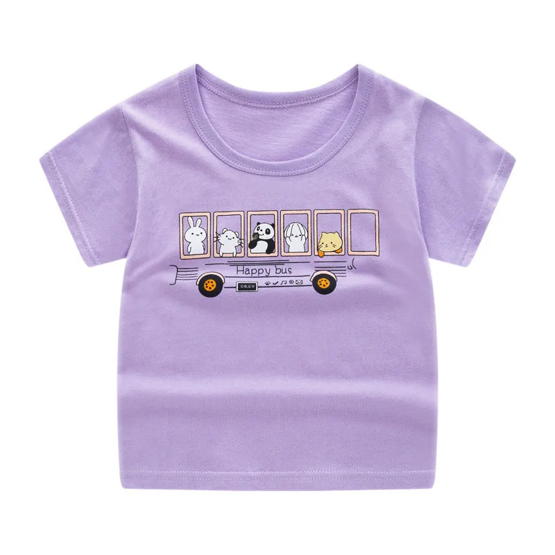 

Little Baby Girls Boys T-shirt Short Sleeve O Neck Cotton Tops Tees Babies Casual Clothing Fashionable Print 3-8 Years