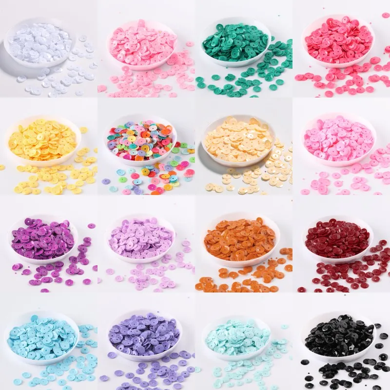 

720pcs(10g) 6mm Round Cup Sequin Mix Solid Colors Plastic Sequins Paillettes Sewing Wedding Craft DIY Garments Accessories
