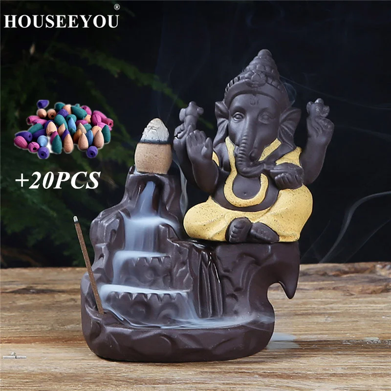 Houseyou Ganesha фоновая Арома горелка слон Бог эмблема благоприятный и успех