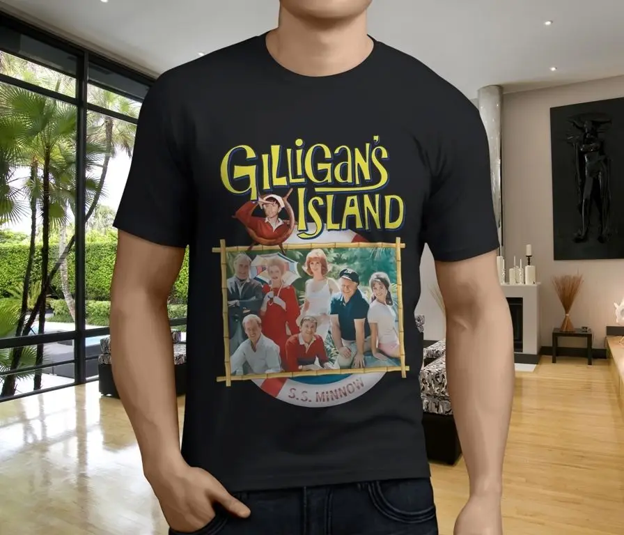Горячее предложение gilligans River Island известный ретро Для мужчин черный футболка