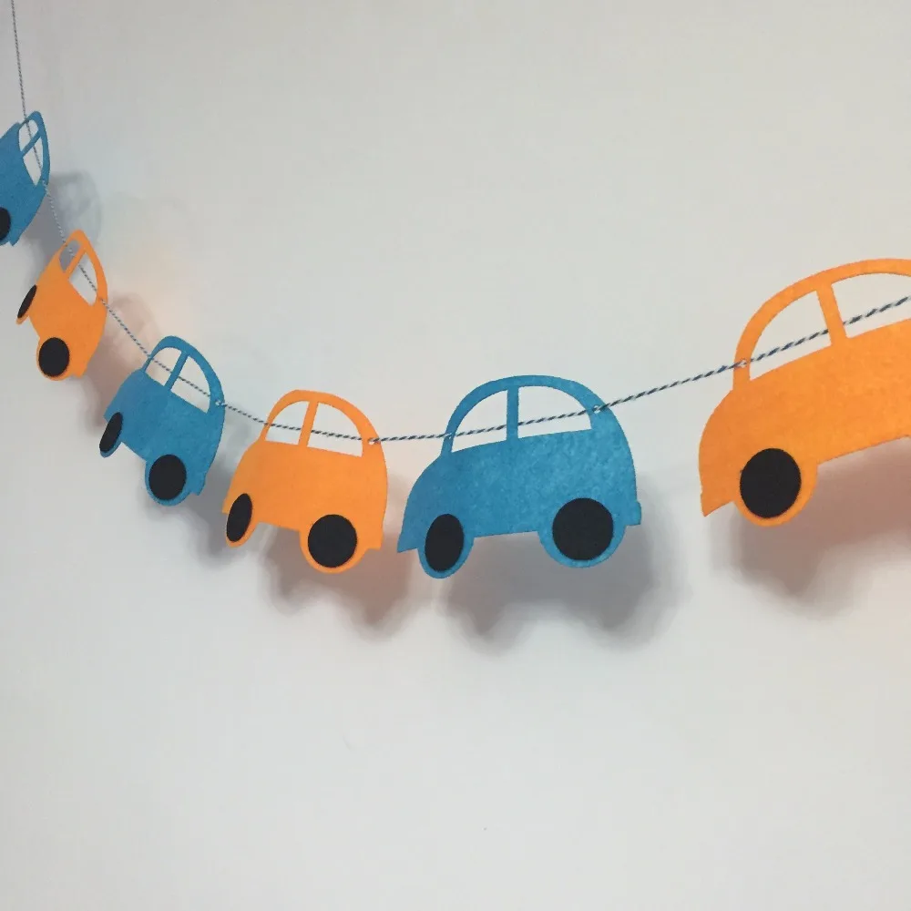 

Freeshipping 3 Meter Felt Cartoon Birthday Party Decoration Cars Banner Bunting for Children kids supply fabric