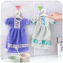 Floral Vestido de Terciopelo Grueso de Coral Toalla de Cocina Absorbente Toalla Colgando Toalla de Mano Para La Cocina Accesorios de Baño C0H
