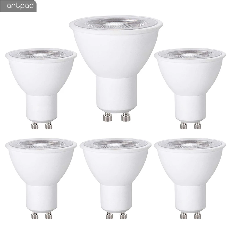 

6.6W Bright GU10 LED Bulb, 38° Dimmable Spotlight Cob Bulb, 50W Halogen Lamp Equivalent 6 Pack for Down Light, Recessed Light