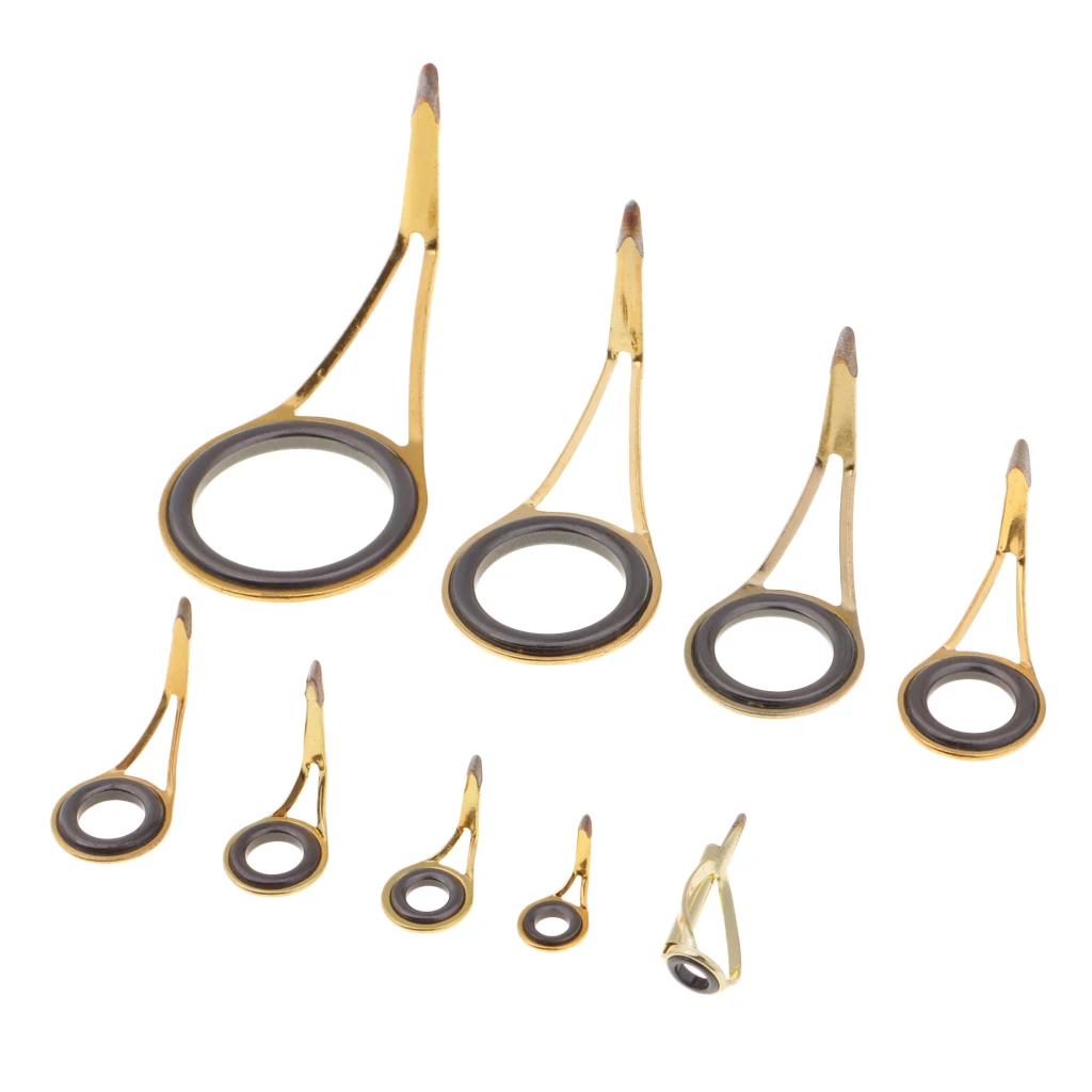 9pcs Fishing Rod Guide Top Tip Eye Ring Rod Repair Kit For Rod Building Cana de pescar de guia canne a peche guide