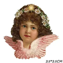 Мультфильм Ангел DIY Одежда штамповка ПЭТ Смещение класса порошок офсетная штамповка Защита окружающей среды стирка сопротивление