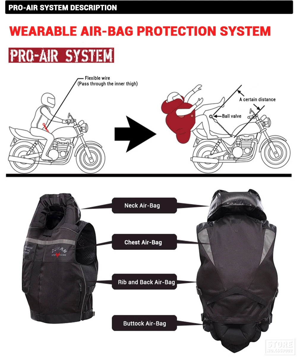 reflexiva colete profissional avançado sistema de airbag engrenagem protetora #