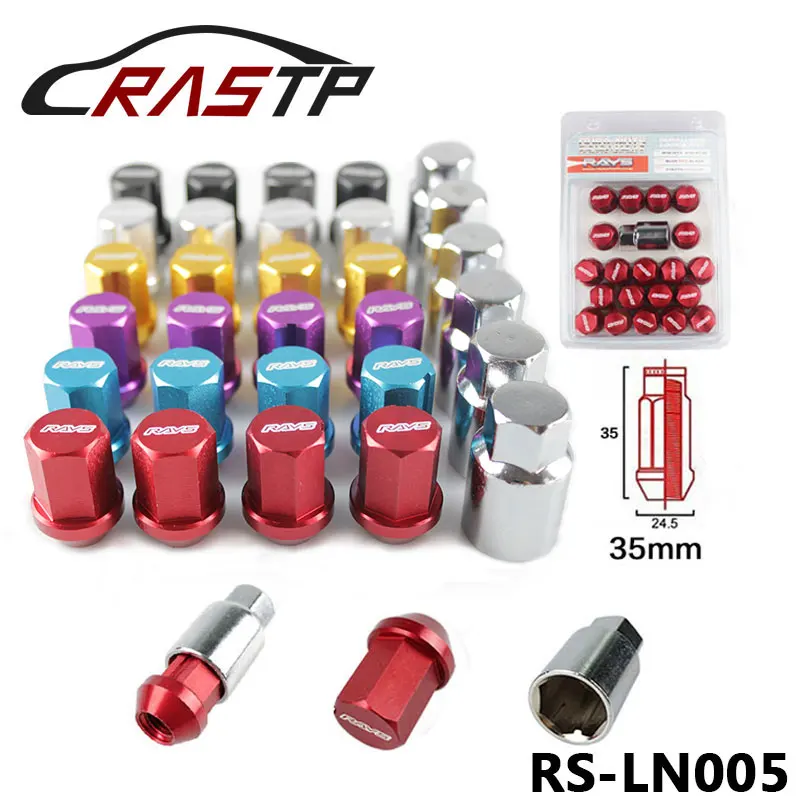 

RASTP-RAYS Wheel Lug Nut VOLK Alloy Aluminum Wheel Lock Nuts Racing Lug Nuts Length 35MM 12x1.5/1.25 For Honda Nisan RS-LN005