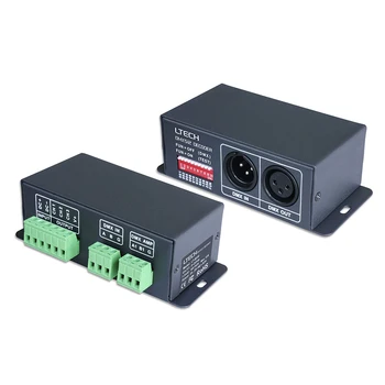 

New LED DMX Decoder;DC12-24V in 4A*3CH Max 12A XLR-3 Green terminal 0-100% Dimming Range 3CH CV RGB Strip CV DMX decoder