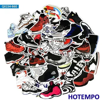 

60pcs Retro Basketball Sneakers Mix Stickers No Repeat Shoes for Mobile Phone Laptop Pad Luggage Guitar Case Skateboard Stickers
