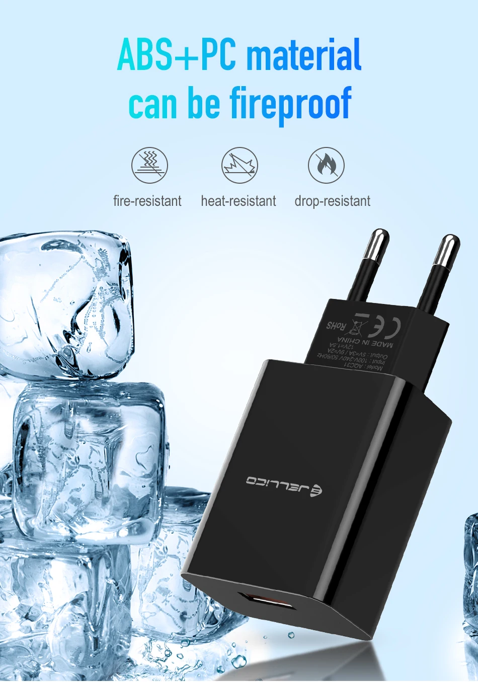 Jellico USB зарядное устройство 18 Вт Быстрая зарядка 3,0 зарядное устройство для мобильного телефона для iPhone быстрая QC 3,0 зарядное устройство для huawei samsung Galaxy S9+ S10