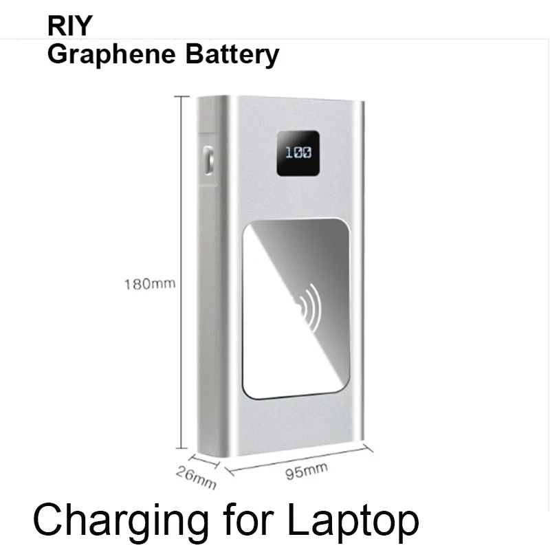 RIY Graphene 20000MAH power Bank беспроводной с двухсторонней быстрой зарядкой 3 0 qc US 60W адаптер