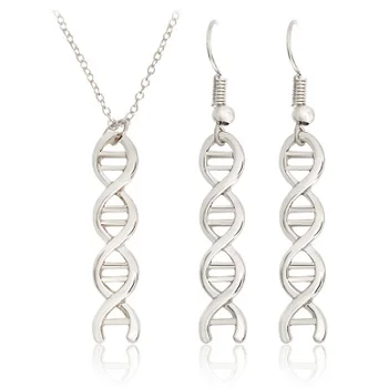 

Science DNA Necklace Earrings Chemical structure molecular DNA molecule spiral science student pendant necklace earrings set