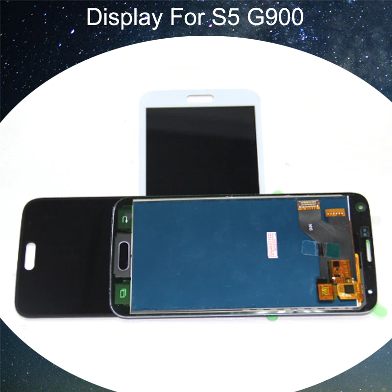 ЖК-дисплей совместимый с Samsung Galaxy S5 G900 G900F сенсорный экран в сборе черный белый |