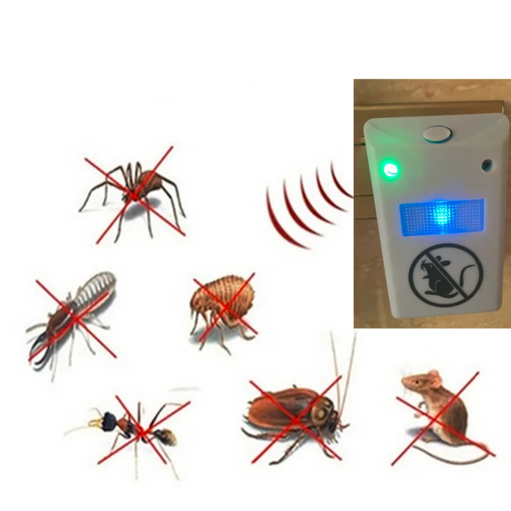 EU Plug Electronic Ultrasonic Rat Mouse Mice Repellent Rodent Pest Bug Reject Mole Mosquito Cockroaches Repeller