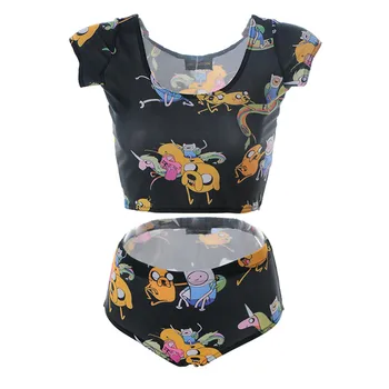 

Two-Piece Suits Young girls sexy High waist The Simpsons women's suit New fashion free shipping Dropship