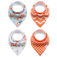 4 шт мультфильм треугольник хлопок полотенце детский слюнявчик, слюни двойные детские аксессуары W30