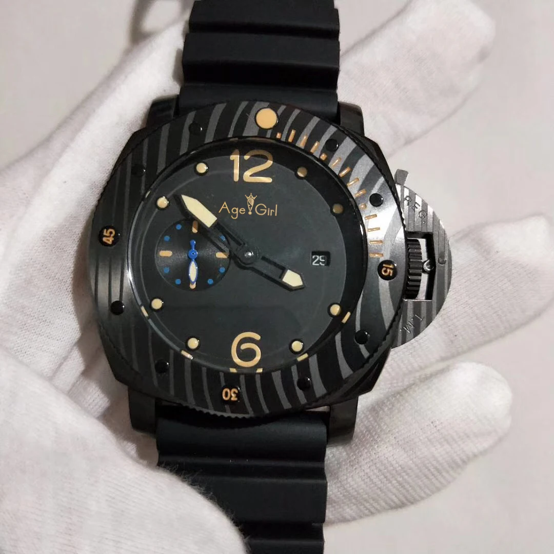 

Luxury Brand New Men Automatic Mechanical Sapphire Stainless Steel Watches All Black CeramicRubber Watch Limited Luminous AAA+