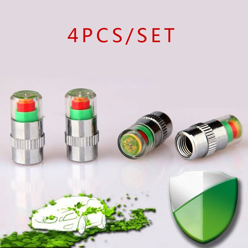 4PCS 30PSI 2.0Bar Car Tire Pressure Monitor Valve Stem Caps Sensor