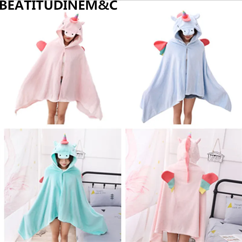 

1Pcs 165CM Macaron Color Style Unicorn Plush Toy Blanket Cloak Children's Toys Halloween Party Props Girl Gifts Home Decoration