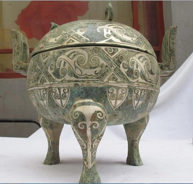 

[Nice Discount ] China vintage Bronze silver Oracle incense burner Cense