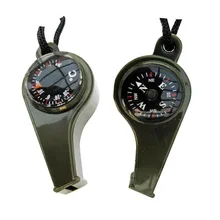 10 шт. 3 in1 Открытый аварийного выживания Шестерни свисток с компасом и термометром с Шнур