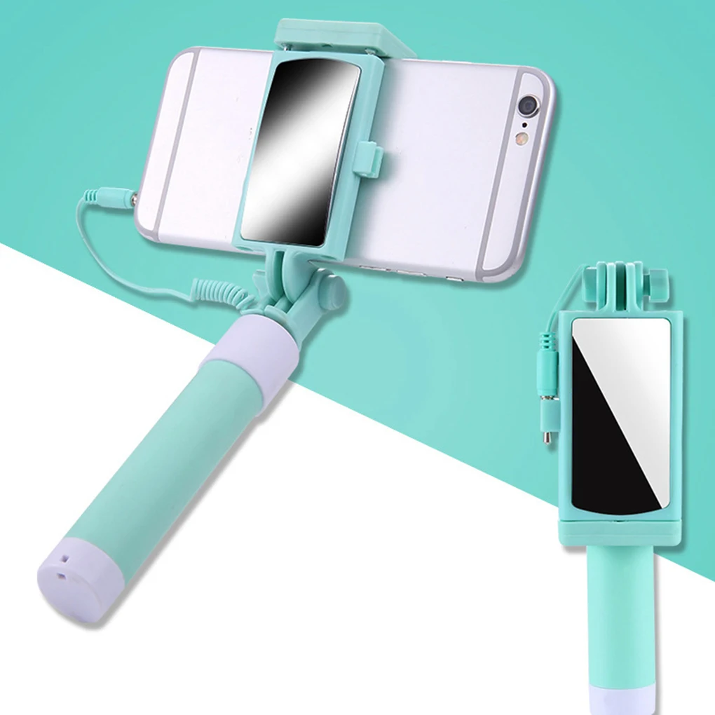Горячая Выдвижная портативная мини селфи палка держатель смартфона складной проводной пульт дистанционного спуска затвора заднего зеркала