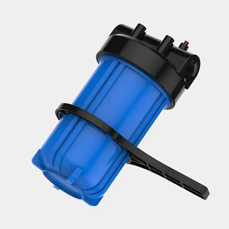 

10" Big Fat Blue Water Filter Housing With Port 1" Filter Bottle Whole House Central Pre-Filter Cartridge Free RO Wrench